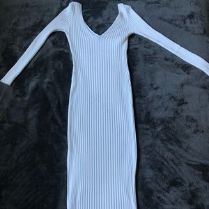 White ribbed maxi dress